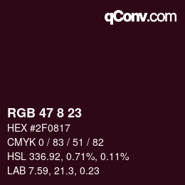 Color code: RGB 47 8 23 | qconv.com