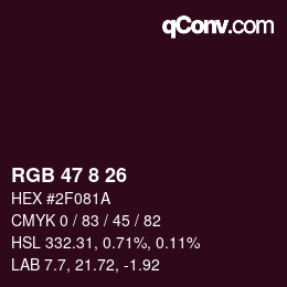 Color code: RGB 47 8 26 | qconv.com