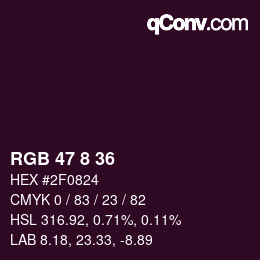 Color code: RGB 47 8 36 | qconv.com