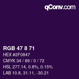 Color code: RGB 47 8 71 | qconv.com