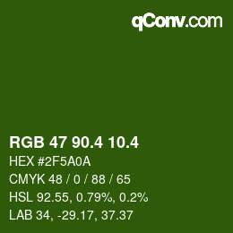 カラーコード: RGB 47 90.4 10.4 | qconv.com