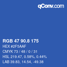 カラーコード: RGB 47 90.8 175 | qconv.com
