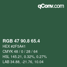 カラーコード: RGB 47 90.8 65.4 | qconv.com
