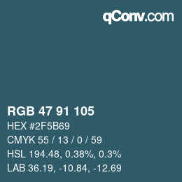 Color code: RGB 47 91 105 | qconv.com