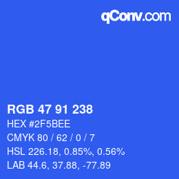 Color code: RGB 47 91 238 | qconv.com