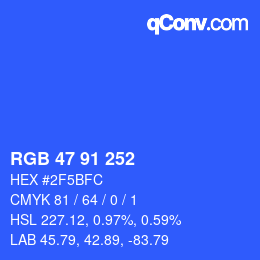 カラーコード: RGB 47 91 252 | qconv.com