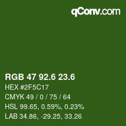 カラーコード: RGB 47 92.6 23.6 | qconv.com