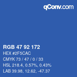 Color code: RGB 47 92 172 | qconv.com