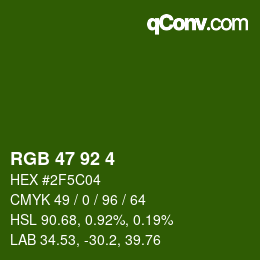 カラーコード: RGB 47 92 4 | qconv.com