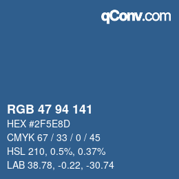 Code couleur: RGB 47 94 141 | qconv.com