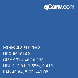 Color code: RGB 47 97 162 | qconv.com