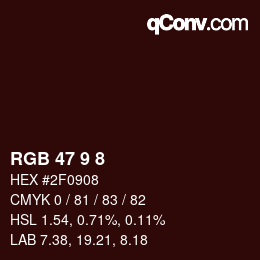 Color code: RGB 47 9 8 | qconv.com