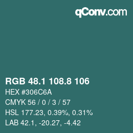 Farbcode: RGB 48.1 108.8 106 | qconv.com