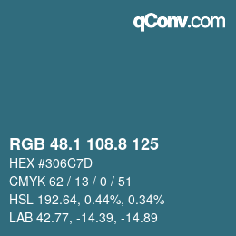 Farbcode: RGB 48.1 108.8 125 | qconv.com