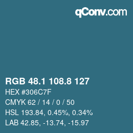 Color code: RGB 48.1 108.8 127 | qconv.com