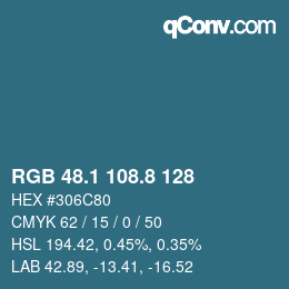 Color code: RGB 48.1 108.8 128 | qconv.com