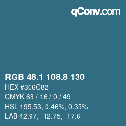 Color code: RGB 48.1 108.8 130 | qconv.com