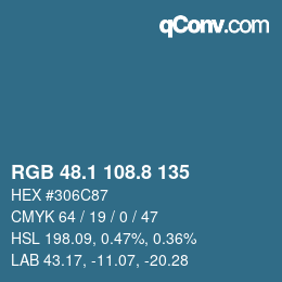 Color code: RGB 48.1 108.8 135 | qconv.com