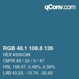 Color code: RGB 48.1 108.8 136 | qconv.com