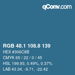 Color code: RGB 48.1 108.8 139 | qconv.com