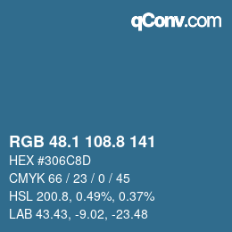 Color code: RGB 48.1 108.8 141 | qconv.com