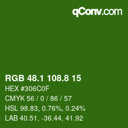 カラーコード: RGB 48.1 108.8 15 | qconv.com