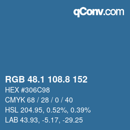 Color code: RGB 48.1 108.8 152 | qconv.com