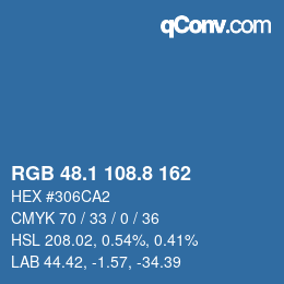 カラーコード: RGB 48.1 108.8 162 | qconv.com