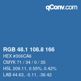 カラーコード: RGB 48.1 108.8 166 | qconv.com