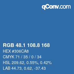 Color code: RGB 48.1 108.8 168 | qconv.com