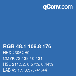カラーコード: RGB 48.1 108.8 176 | qconv.com