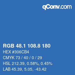 Color code: RGB 48.1 108.8 180 | qconv.com