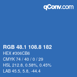 Farbcode: RGB 48.1 108.8 182 | qconv.com
