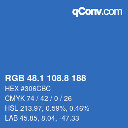 Color code: RGB 48.1 108.8 188 | qconv.com