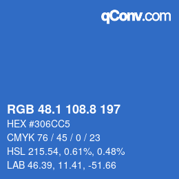 カラーコード: RGB 48.1 108.8 197 | qconv.com