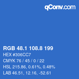 Color code: RGB 48.1 108.8 199 | qconv.com