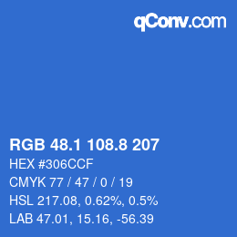 カラーコード: RGB 48.1 108.8 207 | qconv.com