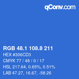 カラーコード: RGB 48.1 108.8 211 | qconv.com