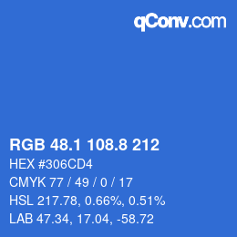 Color code: RGB 48.1 108.8 212 | qconv.com