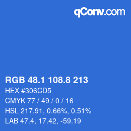 カラーコード: RGB 48.1 108.8 213 | qconv.com