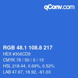 Color code: RGB 48.1 108.8 217 | qconv.com