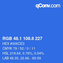 Color code: RGB 48.1 108.8 227 | qconv.com