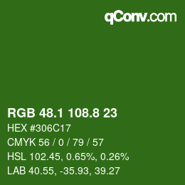 カラーコード: RGB 48.1 108.8 23 | qconv.com