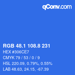 カラーコード: RGB 48.1 108.8 231 | qconv.com
