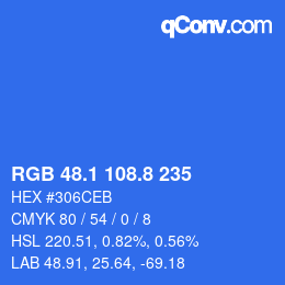 カラーコード: RGB 48.1 108.8 235 | qconv.com