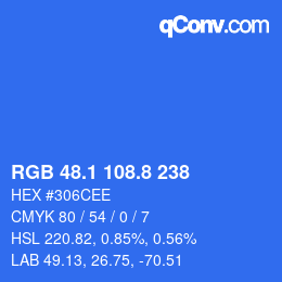 カラーコード: RGB 48.1 108.8 238 | qconv.com