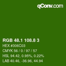 カラーコード: RGB 48.1 108.8 3 | qconv.com