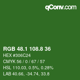 カラーコード: RGB 48.1 108.8 36 | qconv.com