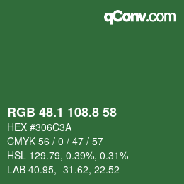 Color code: RGB 48.1 108.8 58 | qconv.com