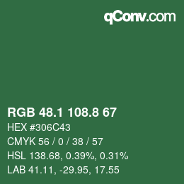 Color code: RGB 48.1 108.8 67 | qconv.com